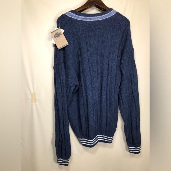 Vintage JANTZEN Mens Sz XL VNeck Cable Knit Sweater Chunky  Oversized - Picture 7 of 9